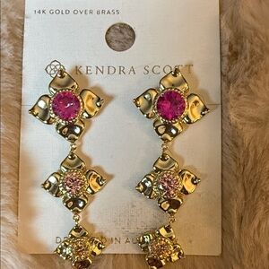 Kendra Scott Fuchsia and Blush Gold Earrings
